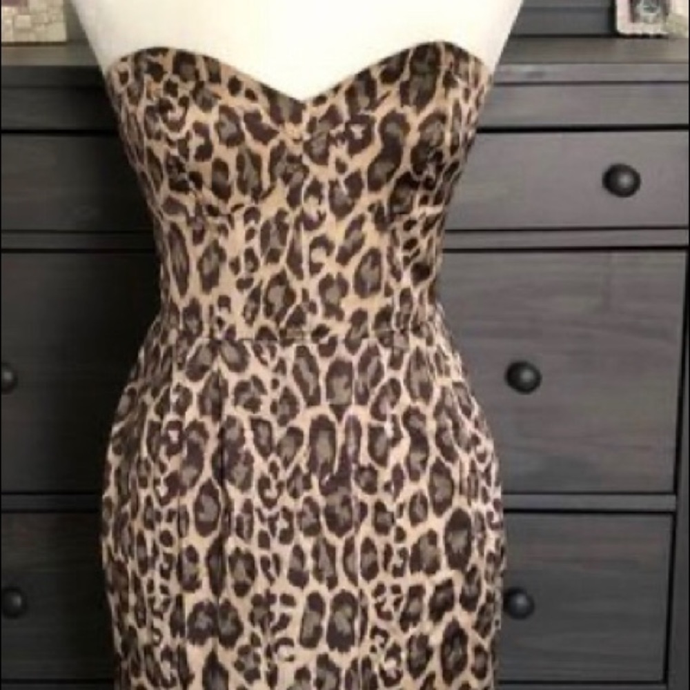 Arden B Leopard Print Satin Slip Dress